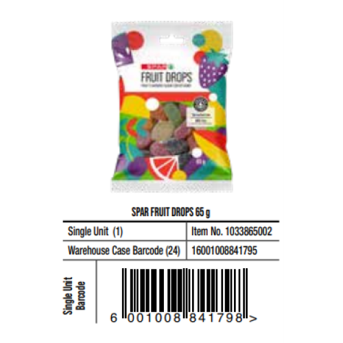 SPAR FRUIT DROPS 65Gx24' (RF)